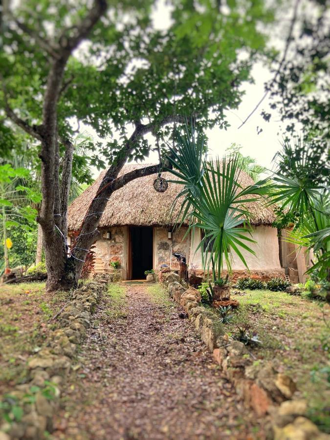Encantadora Villa Maya Tradicional En Rancho Agroecologico Tzucaceb Esterno foto