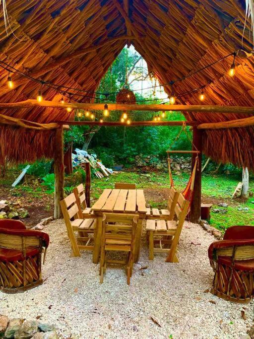 Encantadora Villa Maya Tradicional En Rancho Agroecologico Tzucaceb Esterno foto