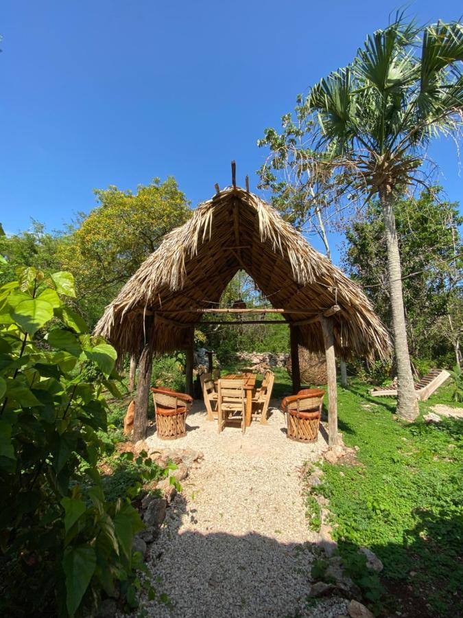 Encantadora Villa Maya Tradicional En Rancho Agroecologico Tzucaceb Esterno foto