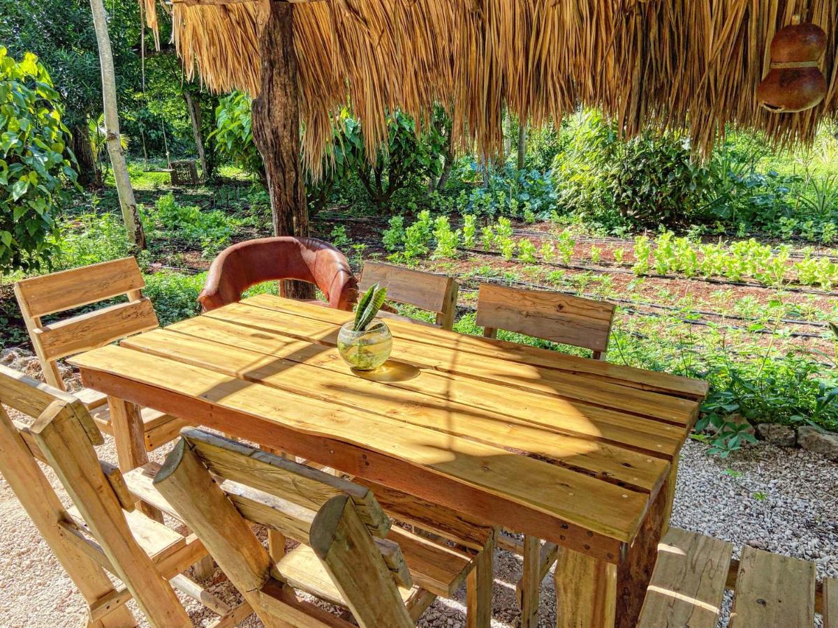 Encantadora Villa Maya Tradicional En Rancho Agroecologico Tzucaceb Esterno foto