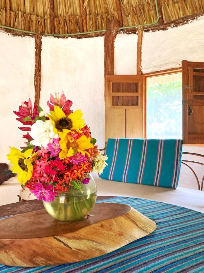 Encantadora Villa Maya Tradicional En Rancho Agroecologico Tzucaceb Esterno foto